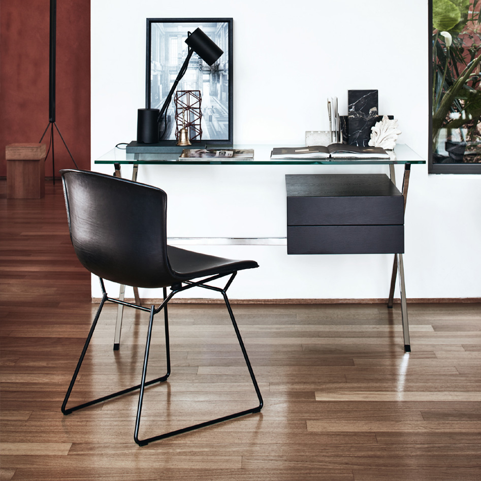 Bertoia Collection Side Chair in cowhide