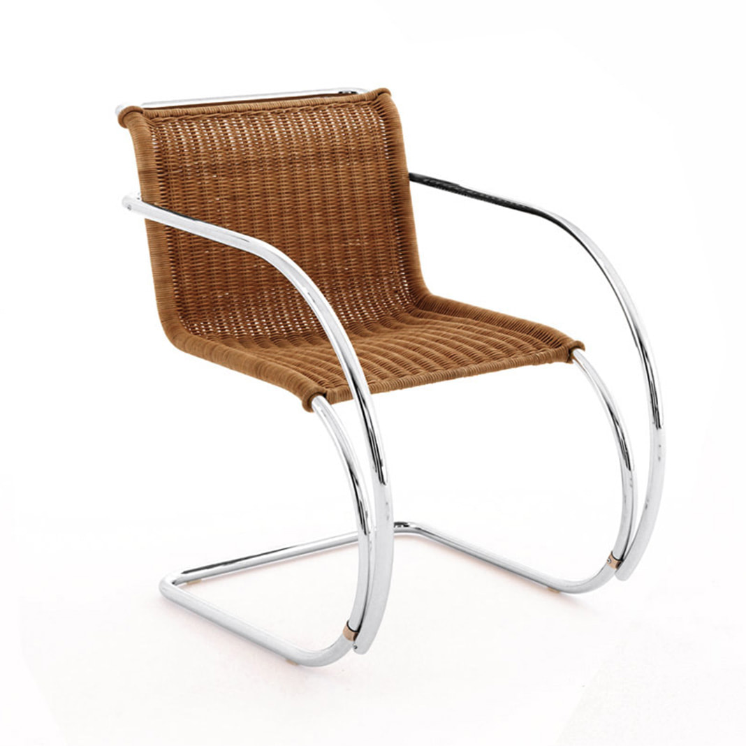 Mies van der Rohe Collection MR chair with Arms - Rattan