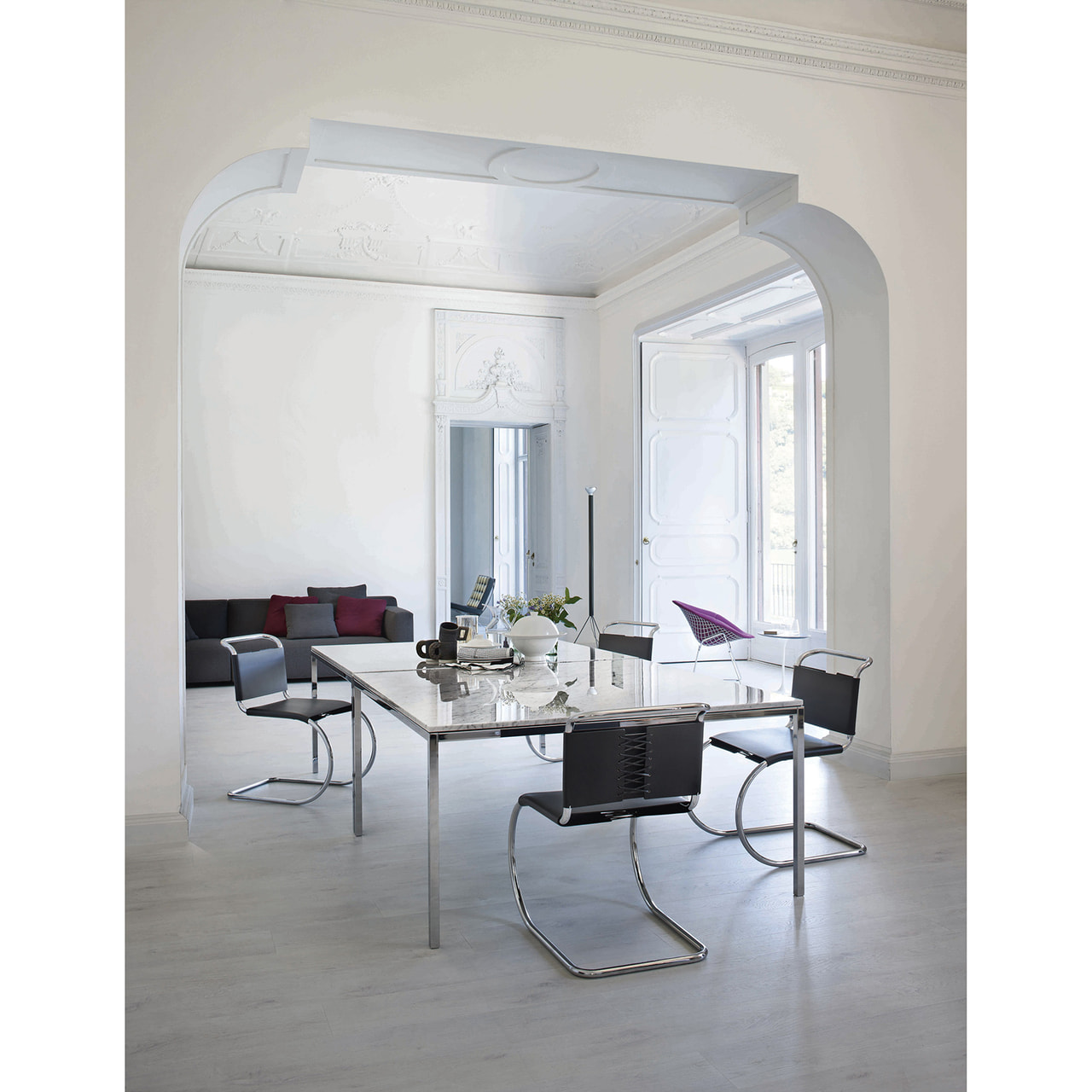 Florence Knoll Collection Square Table and Mini Desk