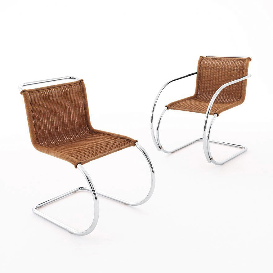 Mies van der Rohe Collection MR chair without Arms - Rattan