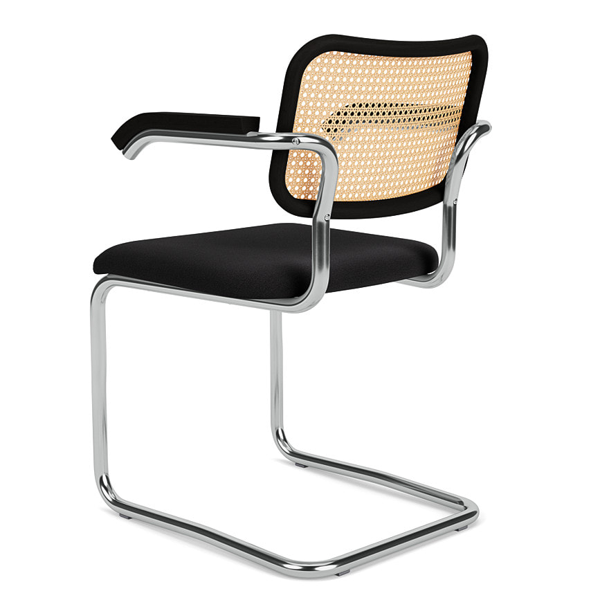 Breuer Collection Cesca Chair -Back in cane insert and upolstered seat-