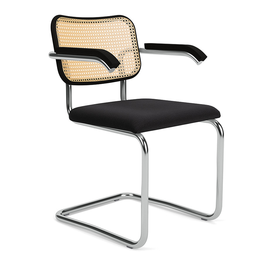 Breuer Collection Cesca Chair -Back in cane insert and upolstered seat-