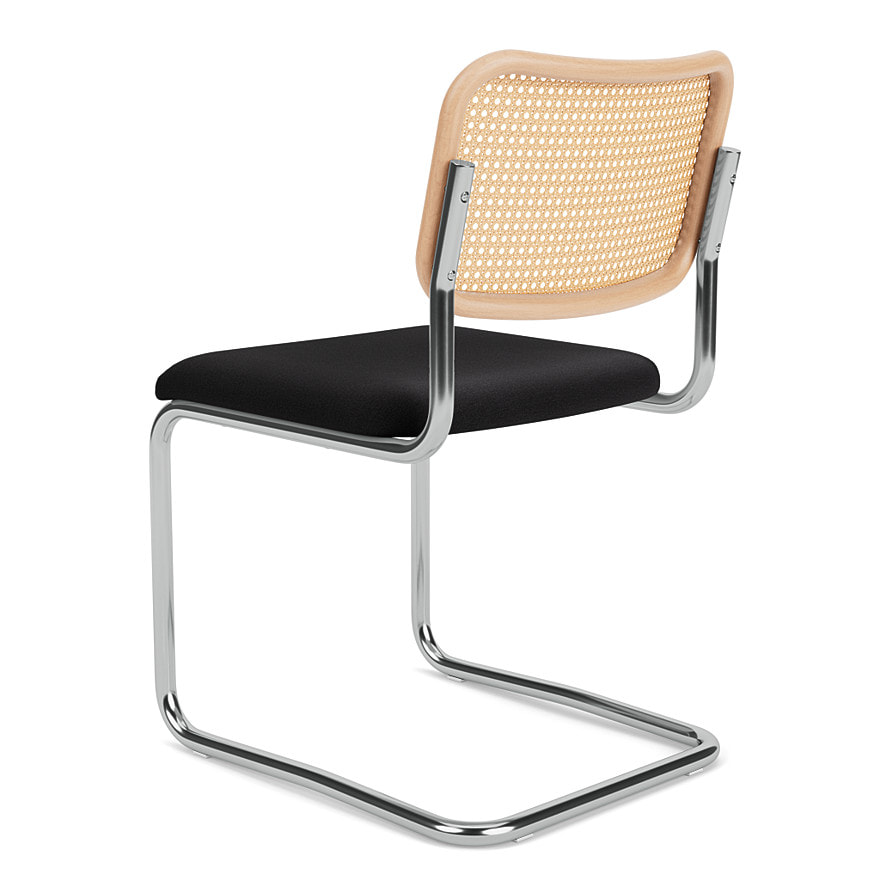 Breuer Collection Cesca Chair -Back in cane insert and upolstered seat-