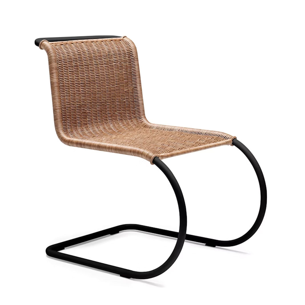 Mies van der Rohe Collection MR chair without Arms - Rattan Matte Frame