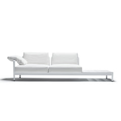 Lissoni Outdoor Collection Asymmetrical 2-seater sofa right with coffee table