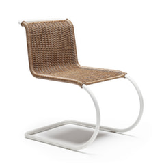 Mies van der Rohe Collection MR chair without Arms - Rattan Matte Frame