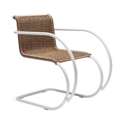Mies van der Rohe Collection MR chair with Arms - Rattan Matte Frame